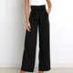 thumbnail image 1 of Pantalones Anchos Pantalones de pierna ancha para mujer Pantalones de cintura alta Pantalones holgados rectos (Negro S) Cgtredaw Para estrenar, 1 of 1