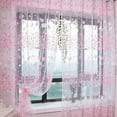 thumbnail image 5 of FNNMNNR Chic Room Stylish Floral Tulle Voile Door Window Curtain Drape Panel Sheer Scarf Valances  Yellow, 5 of 6