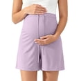 thumbnail image 2 of Cavosen Womens Drawstring Shorts Viscose Over The Belly Loose Maternity Shorts Wide Leg Elastic Waist Pregnancy Shorts Solid Breathable Summer Lounge Pants, 2 of 9