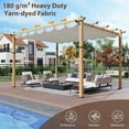 thumbnail image 5 of Towallmark Pergola Canopy, 10x13 FT Retractable Sun Shade With Wood Like Frame, Outdoor Pergola For Patio Backyard Garden, Beige Weather Resistant Cover, 5 of 7