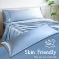 thumbnail image 3 of LIFCOM Satin Pillowcase Set of 1 for Hair and Skin, Silky Body Pillow Case with Envelope Closure ,20"×54", Light Blue, 3 of 6