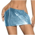 thumbnail image 2 of Xdegoge Sequin Micro Skirt for Women Metal Chain Wasitband Sparkly Bodycon Night Out Mini Skirts Low Rise Hip Wrap Glitter Rave Party Club Costume, 2 of 5