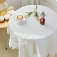 thumbnail image 2 of Nappe Française style Japonais Coton Lin Blanc table Basse de Luxe Légère de Haute Qualité table Ronde Nappe table de Chevet Bureau table Carrée, 2 of 6