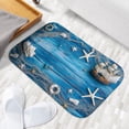 thumbnail image 6 of 1pc Seashell and Nautical Absorbent Non-Slip Bathroom Thickened Flannel Rug Decor,Soft,Quick Drying,Suitable For Indoor/outdoor Use,Bathrooms,Bedrooms,Kitchens,Terrace,Laundry Rooms,16"x24", 6 of 9