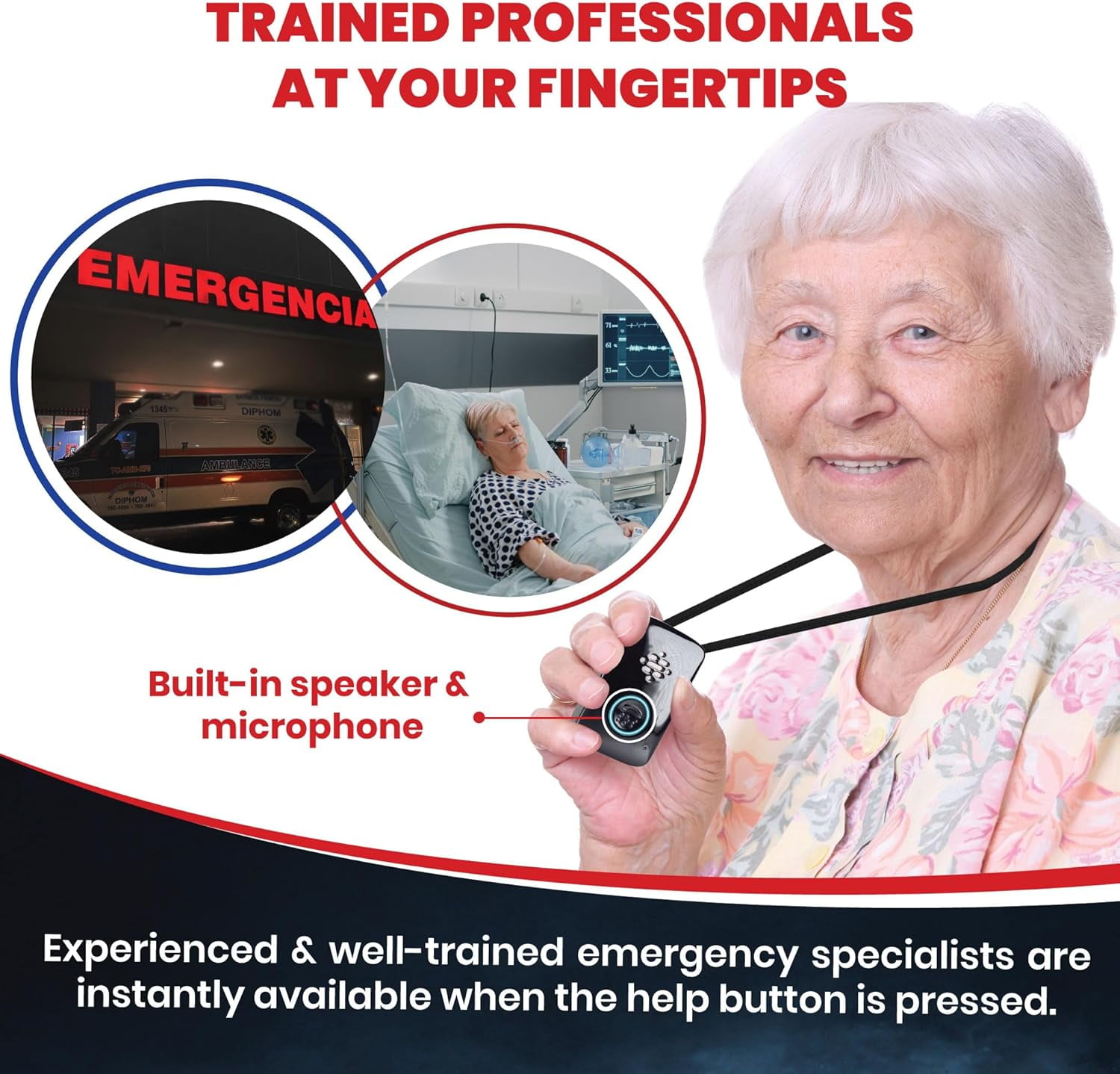 Home Wellness GPS Medical Alert Device - 24/7 Life Alert device with AT&T Cellular Connectivity, Versatile Wearable Options, Long Battery Life & Quick Charging