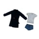 thumbnail image 5 of Gabardina negra a escala 1/6, cortavientos, camiseta y pantalones cortos vaqueros. negro, 5 of 9