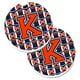 Carolines Treasures CJ1066-KCARC Lettre K Football Orange avec Ensemble Bleu et Blanc de 2 Tasses Porte-Coaster de Voiture – image 1 sur 1