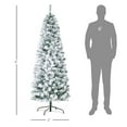 thumbnail image 3 of 6ft Prelit Flocked Christmas Tree - 250 Lights, 462 Branches - Realistic Green & White Pencil Tree - Indoor Holiday Decoration, 3 of 9
