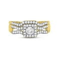 thumbnail image 2 of FB Jewels 14kt Yellow Gold Princess Diamond Bridal Wedding Ring Band Set 5/8 Cttw, 2 of 4