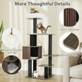 thumbnail image 2 of Gymax 59.5'' Tall Cat Tower w/Cushion Top Perch Detachable Mats Scratching Posts Brown, 2 of 10