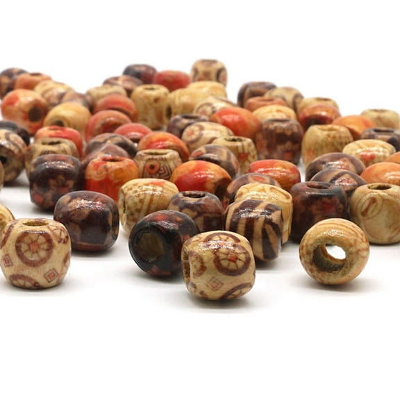 Pack of 100 12mm Mixed Round Wooden Beads for Jewelry Making Crafts Spacer Charms Findings