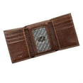 thumbnail image 3 of Brown Genuine Leather Tri-Fold Wallet with Cross, 3 of 5