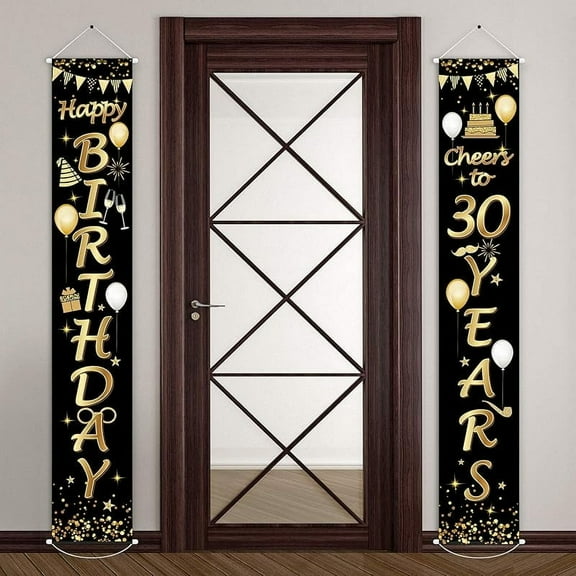 2 Pieces 30th Birthday Party Decorations Cheers to 80 Years Banner Party Decorations Welcome Porch Sign for 80 Years Supplies (80th Birthday)