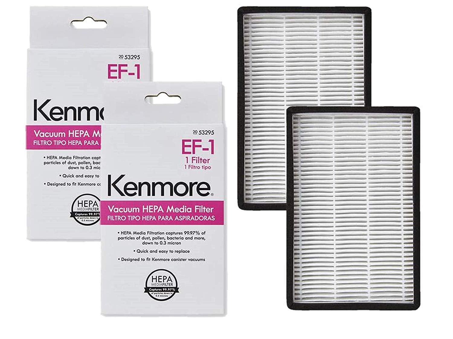 Think Crucial 8 Replacements for Kenmore EF1 HEPA Style Filter Fits Whispertone & Progressive Compatible With Part # 86889 20-86889 & 40324 EF-1
