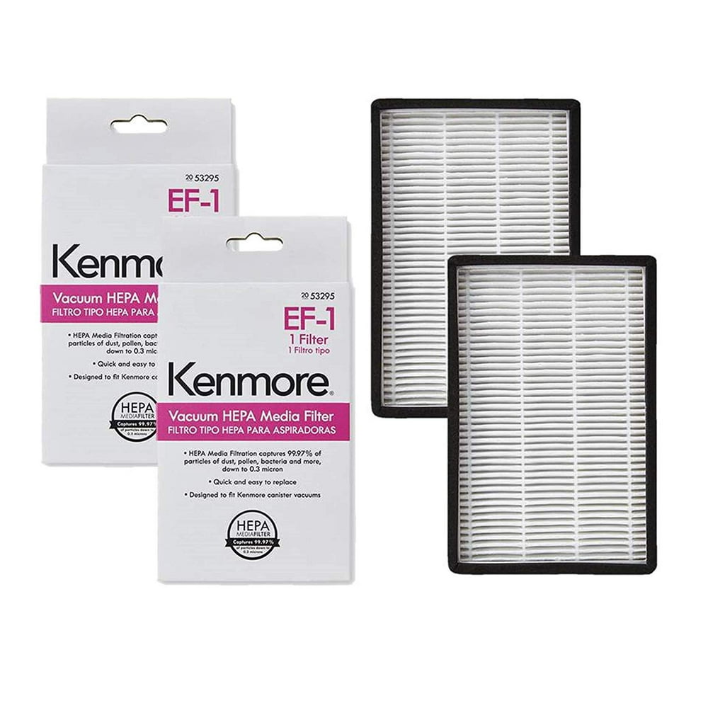 Genuine 2 PK of Kenmore EF1 Exhaust HEPA Media Filters (EF1) 2053295