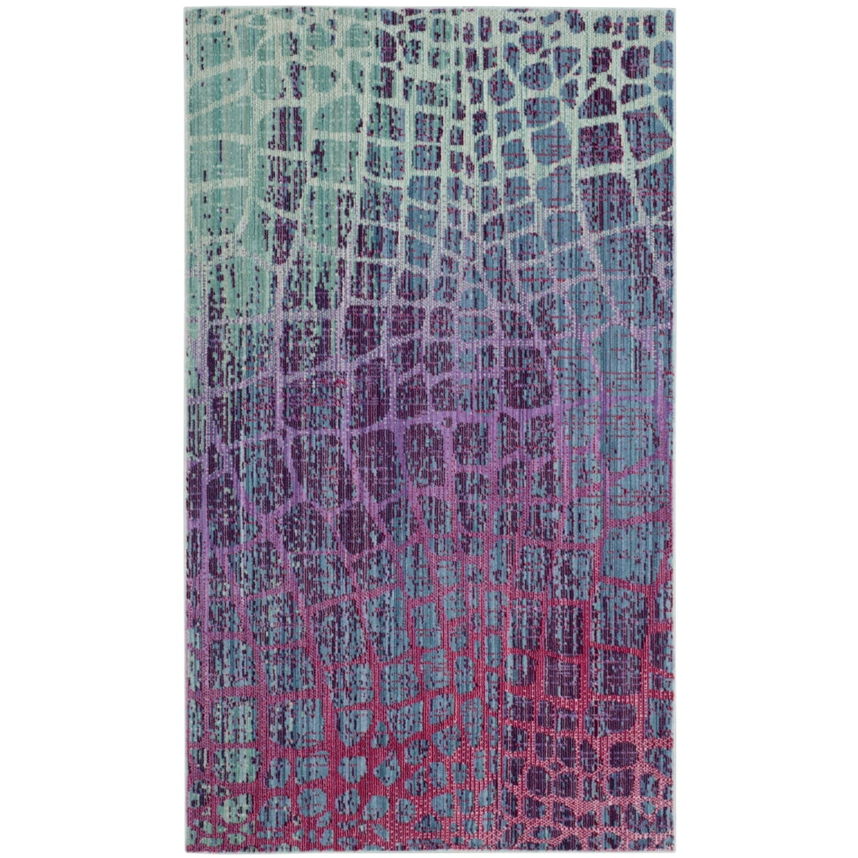 SAFAVIEH Valencia Nurten Abstract Polyester Area Rug, Blue/Fuchsia, 2' x 3'