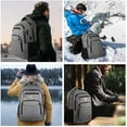 thumbnail image 3 of 17 Inch Laptop Backpack, Business Anti Theft Slim Durable Laptops Backpack with USB Charging Port, Water Resistant College School Computer Bag Gifts for Men & Women Fits 15.6 Inch Notebook-Gray, 3 of 8