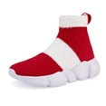 thumbnail image 1 of YAVY Espadrilles Chaussettes Hautes pour Filles Chaussures de Tennis Rouges pour Enfants Garçons Chaussures de Course Mode Légères Chaussures de Sport de Marche Taille 11.5 (Tout-Petits/petits Enfants/grands Enfants) Rouge 055-29, 1 of 1