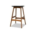 thumbnail image 5 of Baxton Studio Darrin Mid-Century Modern Black Faux Leather Upholstered and Walnut Brown Finished Wood 2-Piece Bar Stool, 5 of 7