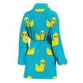 thumbnail image 2 of 8-Bit Rubber Duck Pattern Women Bathrobe One Size Univeral Fits, Retro Game 8-Bit Fashion Lightweight Plush Fleece Long Robe For Women, 2 of 3