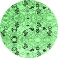 thumbnail image 1 of Ahgly Company Indoor Round Oriental Emerald Green Modern Area Rugs, 4' Round, 1 of 4