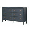thumbnail image 2 of Alta Wide Dresser, 6 Drawers, Gold and Malta Blue Solid Wood, 62 Inch, 2 of 3