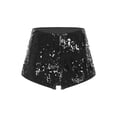 thumbnail image 3 of Haitryli Women's Sequin Sparkly Mini Shorts Low Waist Rave Party Hot Pants Night Out Party Bottoms Black S, 3 of 5