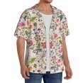 thumbnail image 2 of Goofa Bunny Floral Printed Men's Casual Short-sleeved Shirt,Lightweight Breathable Button-down,Summer Casual men's top,Versatile Fashion shirt-, 2 of 7