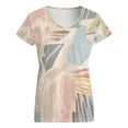 thumbnail image 5 of Abstract Pastel Painted Shapes Women's Blouse Short Sleeve Women's Top T-Shirt Spring Summer Clothes, 5 of 7