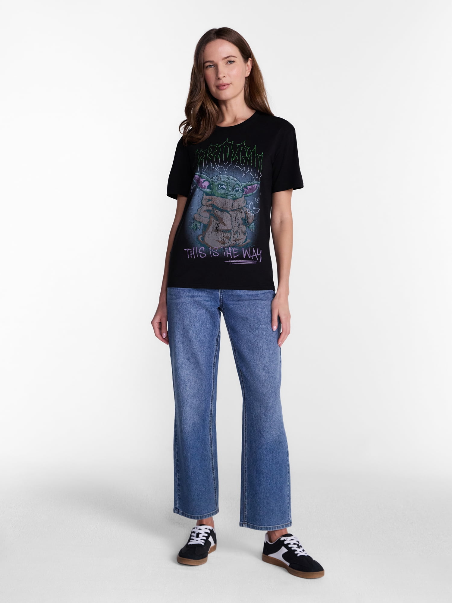 Star Wars The Mandalorian Women's Graphic Tee with Short Sleeves, Sizes XXS-XXL