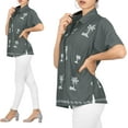 thumbnail image 2 of HAPPY BAY Women's Casual Blouses Shirt Solid Blouse Short Sleeve Button Up Dress Tops Tee Shirts Hawaiian T Shirt for Women S plus-size Space, Palm Tree, 2 of 3