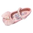 thumbnail image 5 of Otqutp Children Breathable Shoes Children's Leather Shoes Female Spring and Autumn Princess Shoes Glitter Blue Flat Single Shoes, 5 of 6