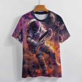 thumbnail image 3 of Astronauts Play Guitar in Space T Shirts Basic T-Shirt Short Sleeve Ladies Tee Shirt Summer Graphic Clothing, 3 of 6