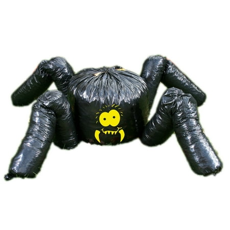 Fun World Giant Halloween Spider Leaf Bag 2pc 7 feet Outdoor Decor, Black