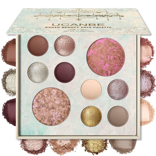 Paleta de maquillaje UCANBE All in One Baked con sombra de ojos, rubor y bronceador