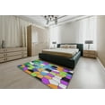 thumbnail image 5 of Ahgly Company Machine Washable Indoor Square Transitional Purple Jam Purple Area Rugs, 4' Square, 5 of 7