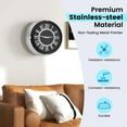 thumbnail image 6 of Costway 13.5 Inch Silent Wall Clock with Silver Frame Silver Roman Number Glass Cover, 6 of 9