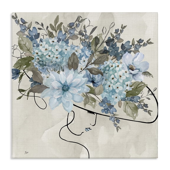 Stupell Industries Floral Fashion Hat Botanical & Floral Painting Gallery Wrapped Canvas Art Print Wall Art, 17 x 17