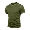 thumbnail image 5 of hlysgo Mens Athletic Shirts Vacation Collarless Shirts Summer Beach Slim Fit Classic Cotton Pullover Tops Army Green,XL, 5 of 6