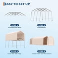 thumbnail image 7 of EastVita 10x15FT Outdoor Portable Storage Shed with Roll-Up Door Vent Khaki, 7 of 7