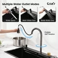 thumbnail image 3 of COZY 30″×22″ Stainless Steel Single Bowl Kitchen Sink, Black Waterfall Workstation with Flying-Rain Faucet, Cutting Board, 1 Count, SS-BL05-302208, 3 of 12