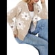 thumbnail image 3 of Cárdigan de Punto con Estampado Floral y Botones para Mujer, Cuello en V y Hombros Caídos Albaricoque S, 3 of 9