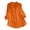 Orange, variant on Women's Knot Long Sleeve Button Down V Neck Shirt - Loose Fit, Multicolor, Cotton, All-Season Casual Top, S-XXXL