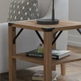 thumbnail image 4 of BizChair Modern Farmhouse Wooden 3 Tier End Table with Black Metal Corner Accents and Cross Bracing, Rustic Oak, 4 of 11