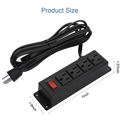 Buy Wall Mount Power Outlet Strip, 4 Outlet Mountable Power Strip with