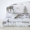thumbnail image 2 of Great Bay Home Printed Velvet Plush Warm and Cozy Fleece Sheet Set  (Queen, Moose), 2 of 6