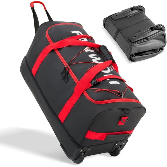 30'' Large Rolling Duffle Bag - No-Sag Heavyload Design, Expandable 100L-120L Duffel Wheeled Luggage with Soft Handle & Lock, Foldable for Travel,Camping,Moving,Gym,Beach