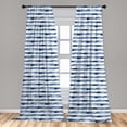 thumbnail image 5 of Ambesonne Harbour Stripe Curtains, Watercolor Brush, Pair of 28"x95", Night Blue White, 5 of 5