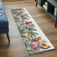 thumbnail image 3 of 2'x6' Rug Runners for Hallways Kitchen, Summer Botanical Non Slip Entryway Beside Floor Carpet Runner, Watercolor Tropical Plants Birds Washable Laundry Room Bedroom Throw Rugs Mat for Family Pet, 3 of 8