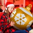 thumbnail image 3 of 3 Pcs 23.6 Inch Giant Christmas PVC Inflatable Decorated Ball Blow up Inflatable Christmas Yard Decorations Outdoor Large Xmas Ornaments Balls for Outside Lawn Yard Holiday Pool Decoration(Null), 3 of 13